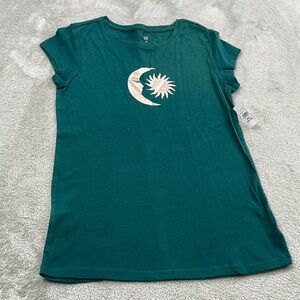 NEW Gap XXL 14, 16 Green Moon Astrology Short Sleeve T Shirt 100% Cotton